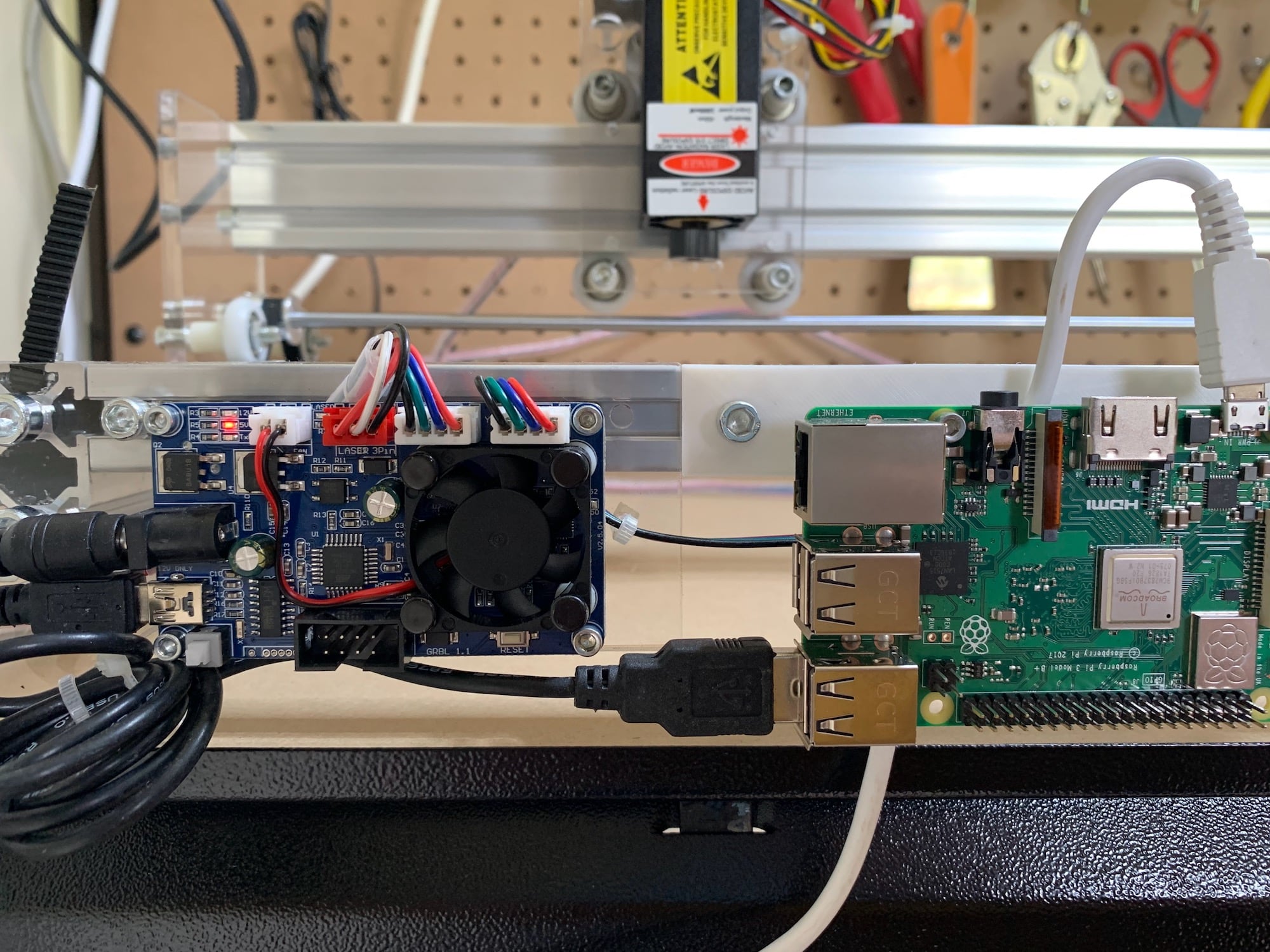 Raspberry Pi connected to controller