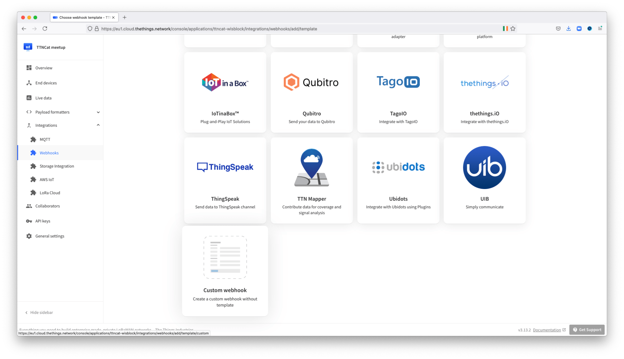 Check for new HTTP integration back at TTS
