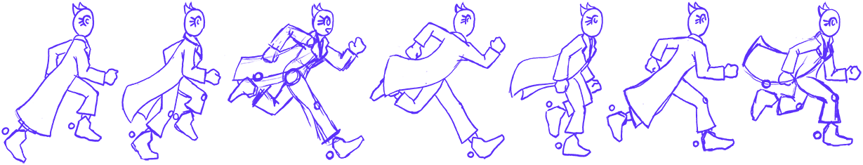 Running character sprite example