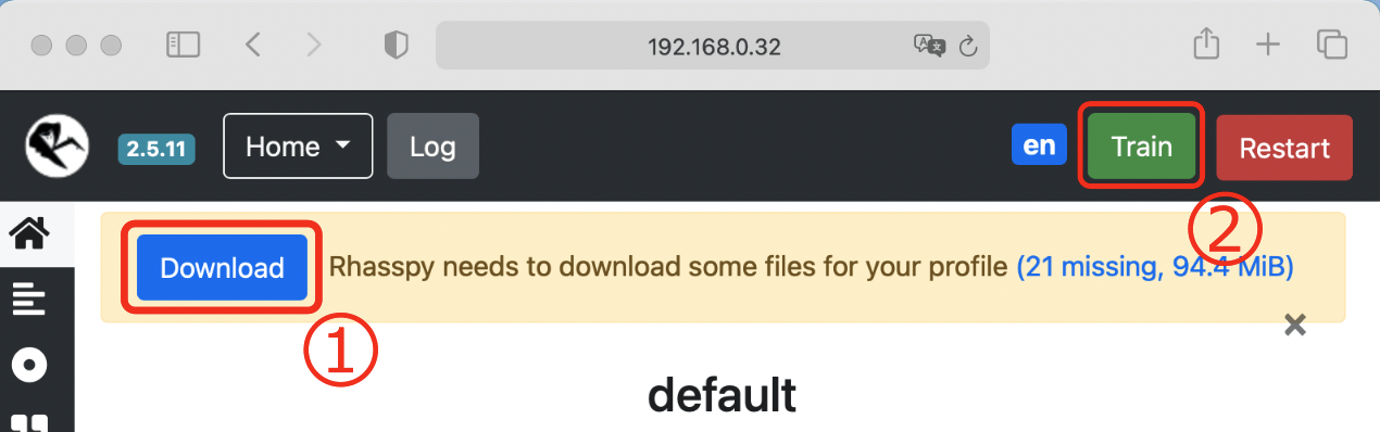 Access the Rhasspy user interface