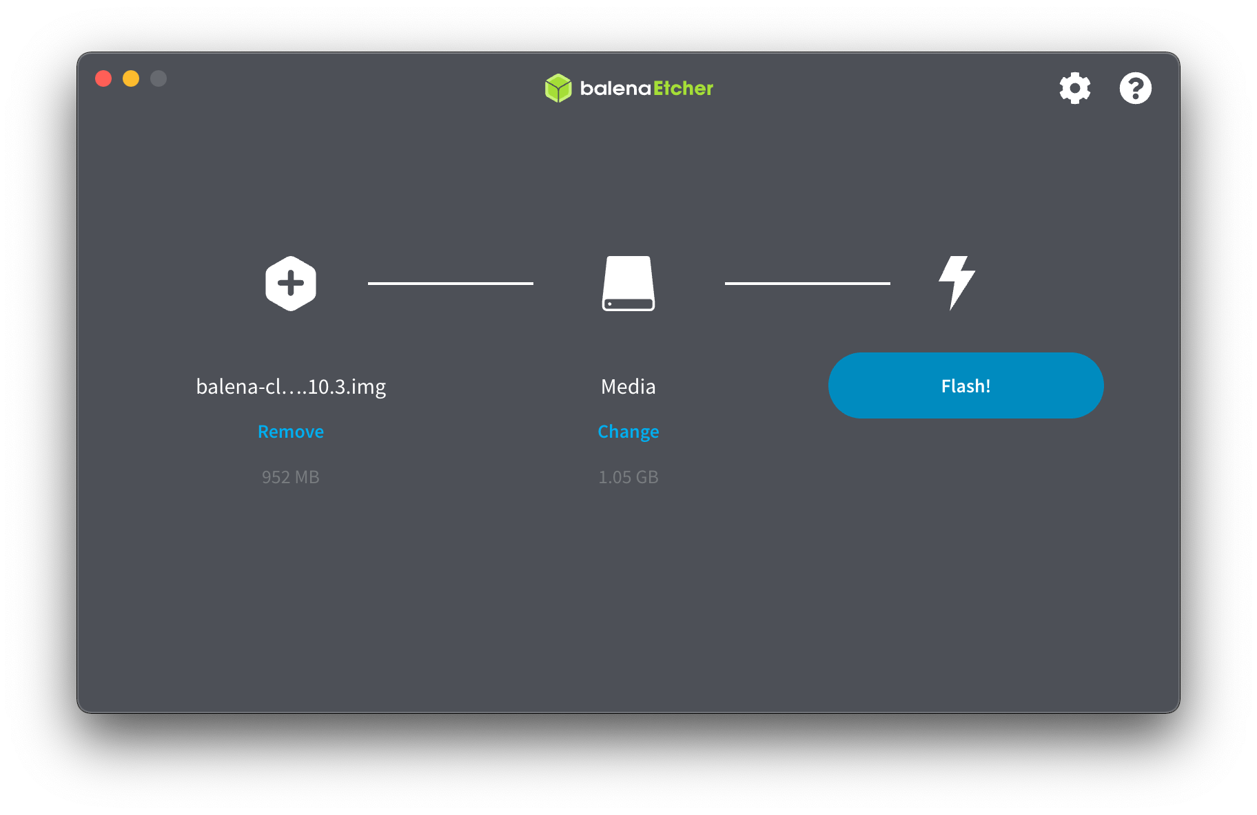 Flash your image to the SD card with Etcher