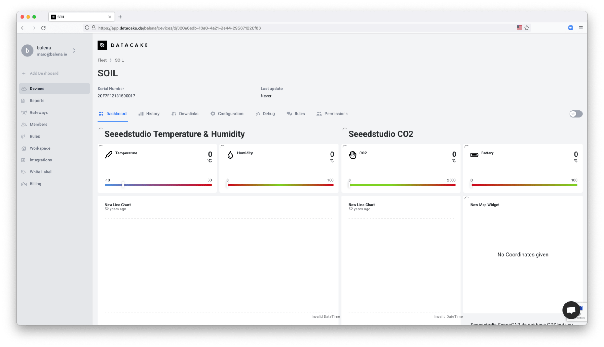 See your successfully connected device on Datacake