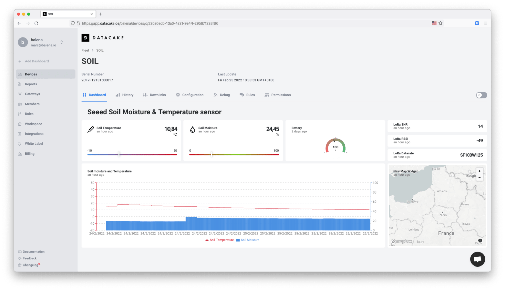 Start seeing sensor data on Datacake