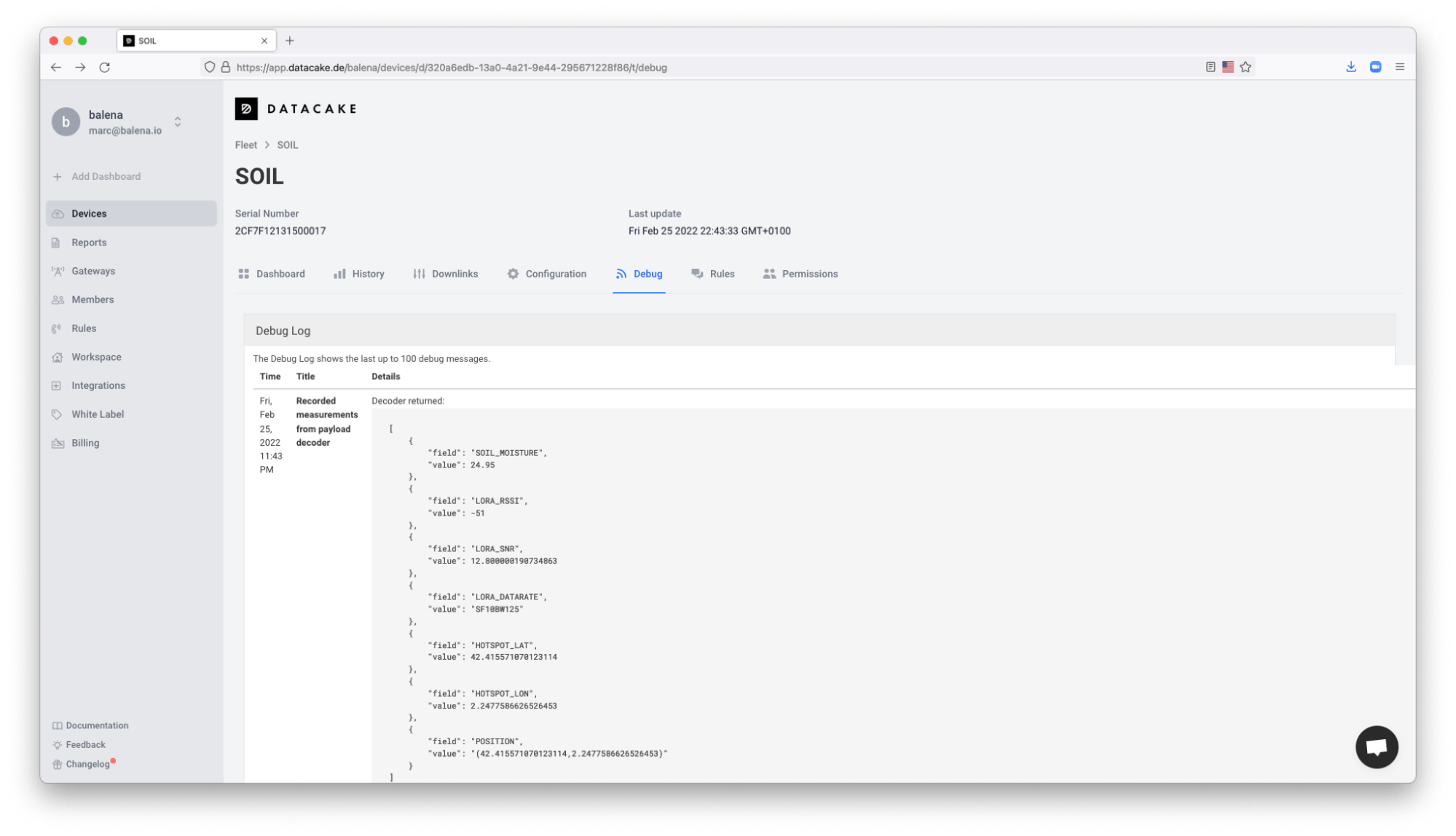 Start modifying the dashboard on Datacake
