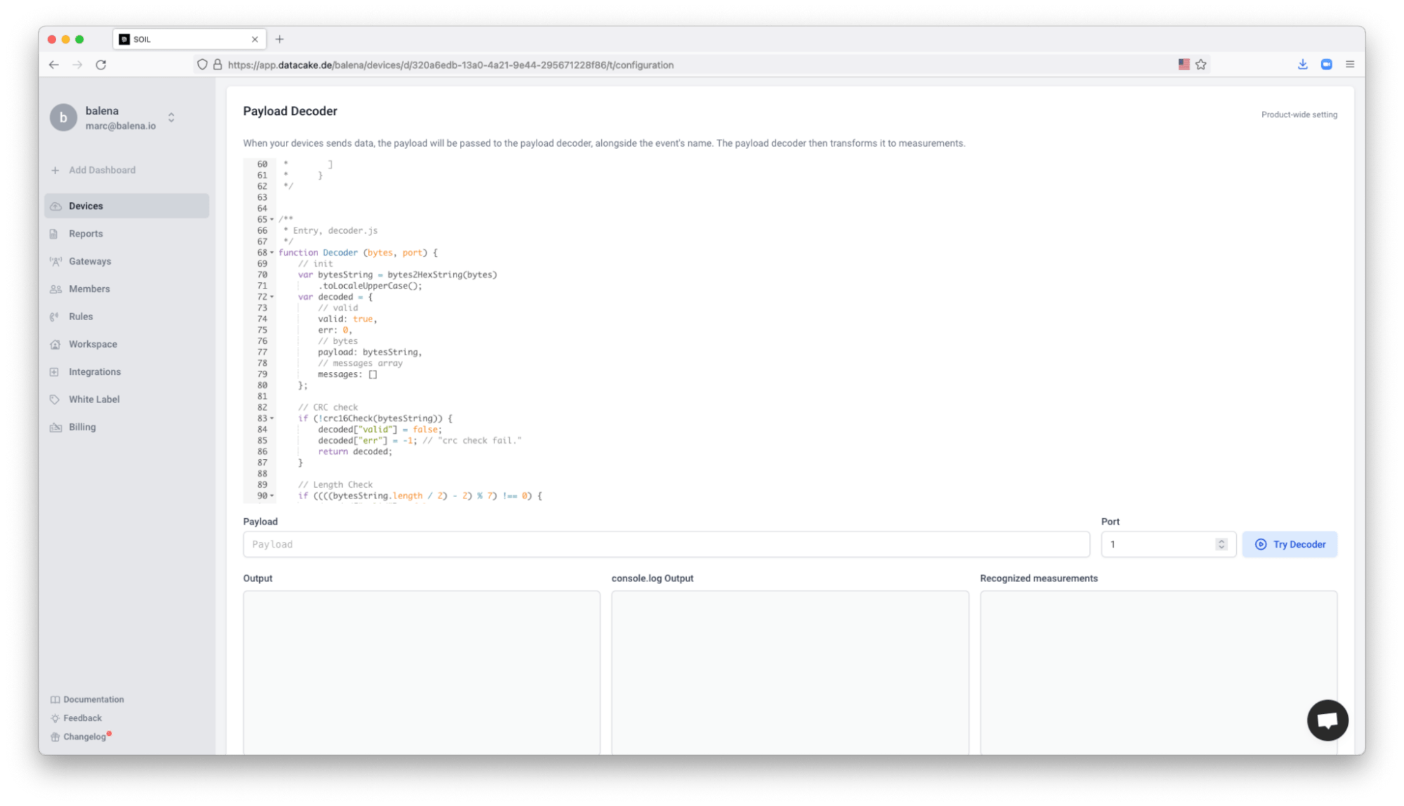 Change the variable on the decoder