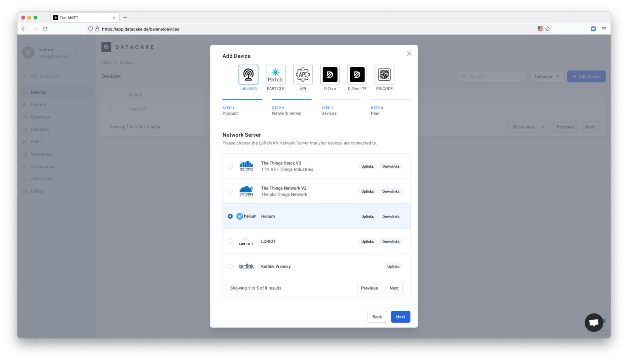 Connect your device to Datacake