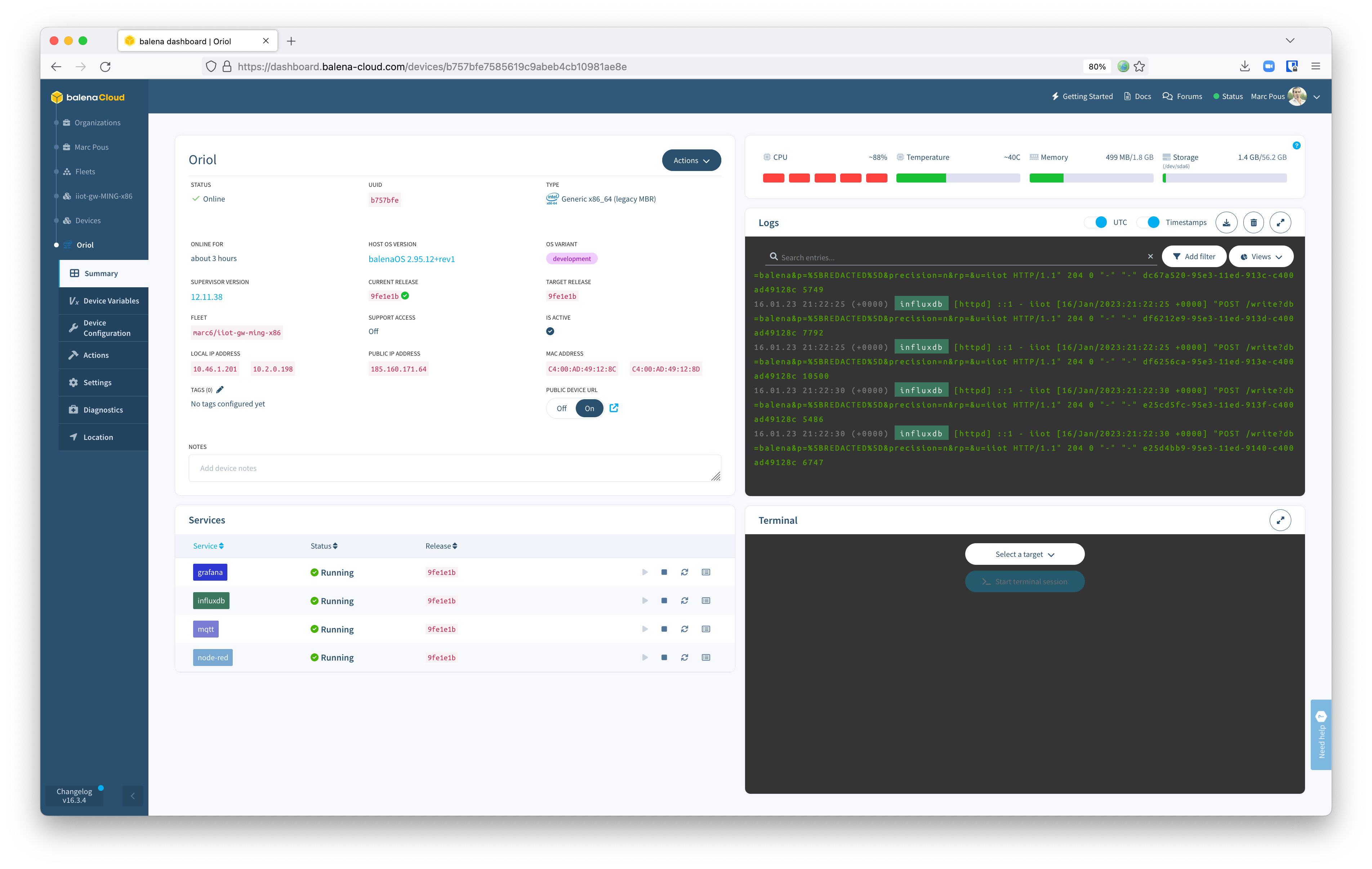 IIoT Gateway on balenaCloud