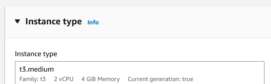 AMI setup instance type