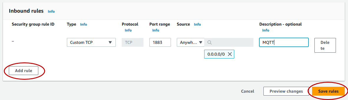 AMI add a security rule