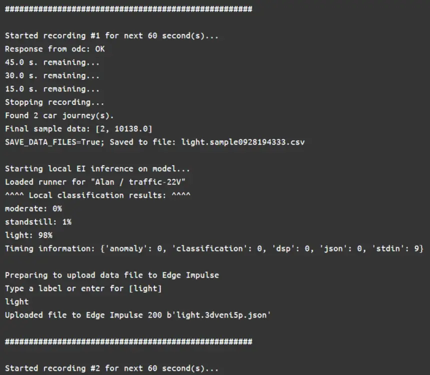 OpenDataCam counter screenshot