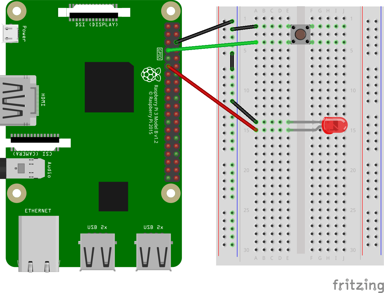 led wiring fritzing schematic