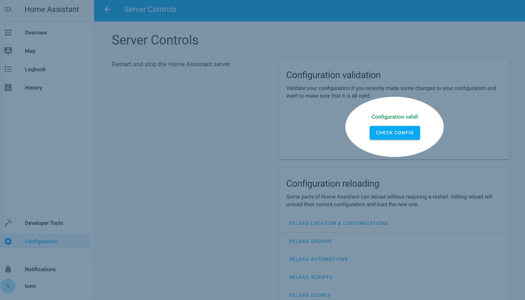 Successfully adding the configuration