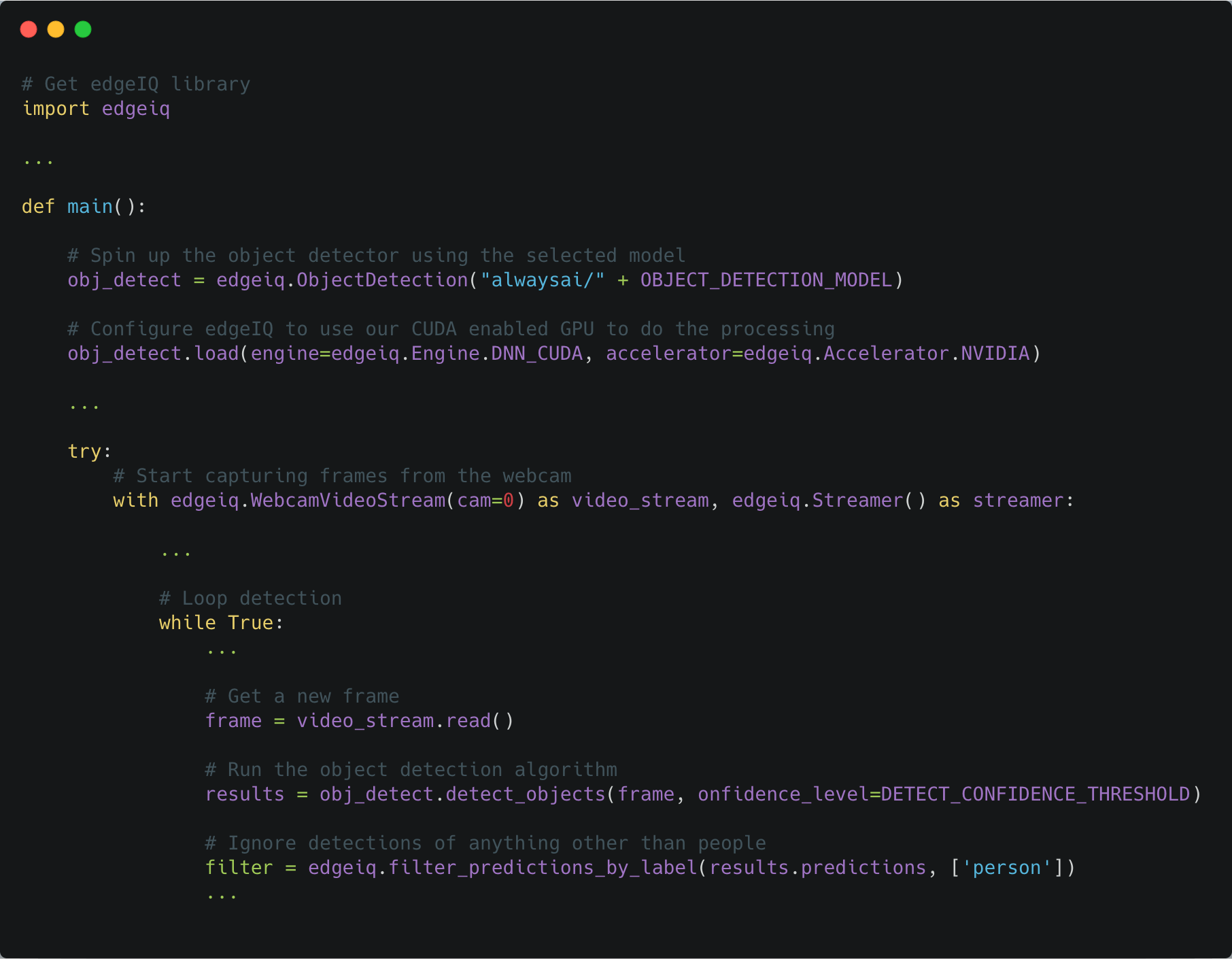 Here's an example of the python code involved