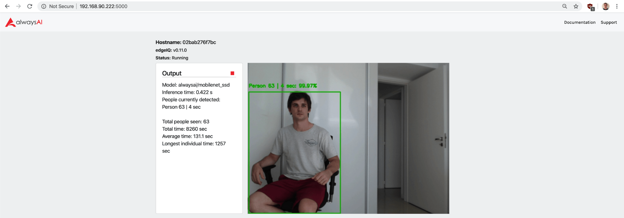 Screenshot of alwaysAI dashboard