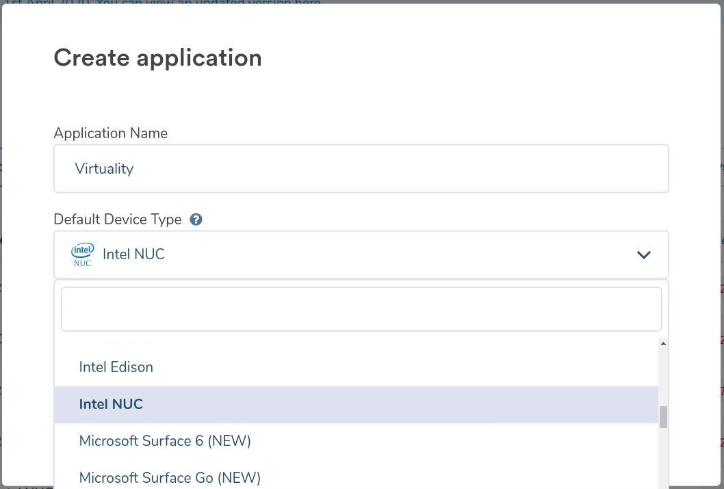 Create an application