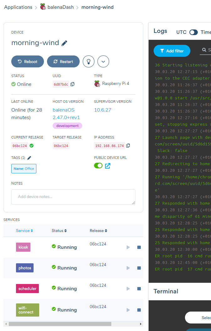 See all services loaded once devices is added and updated