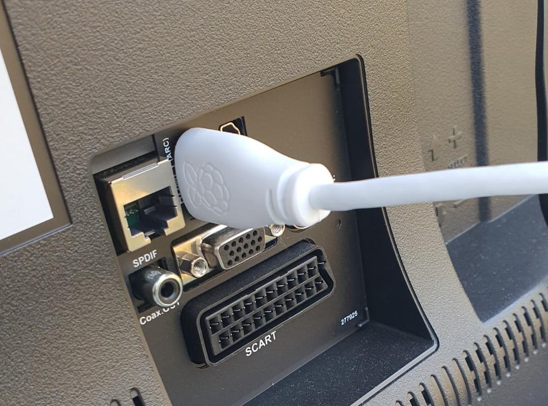 Plug the other end of the HDMI into the TV