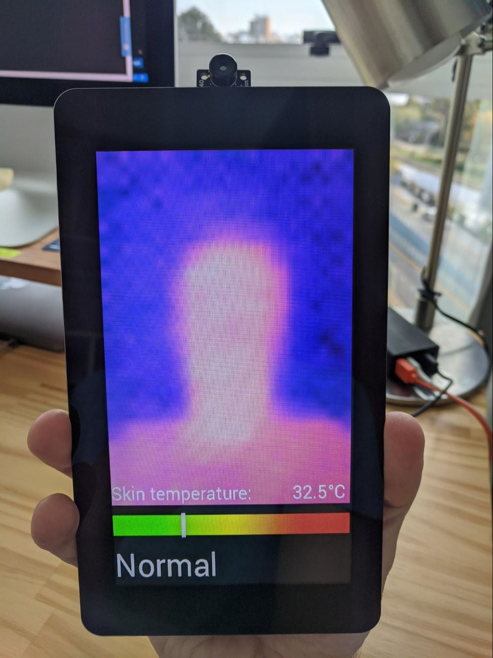 Example of skin viewed through thermal camera