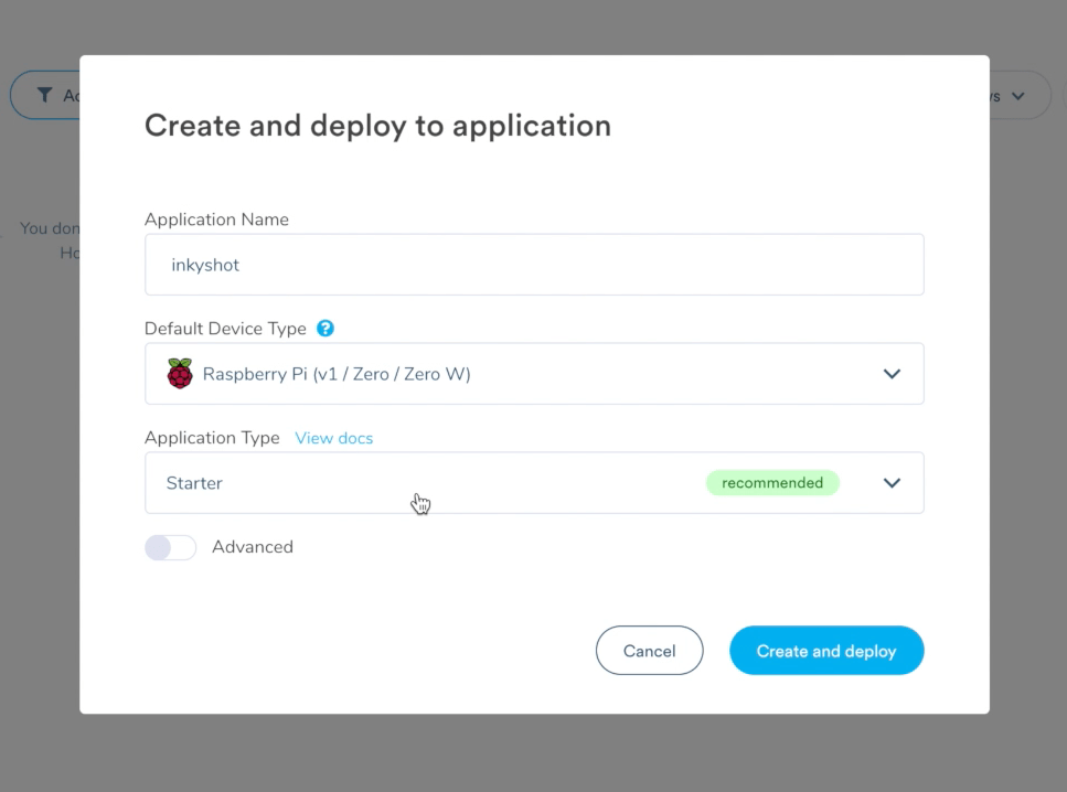 Create and deploy new app