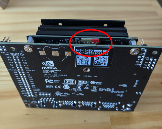 Here's where the SD card slot is located on a NVIDIA Jetson Nano