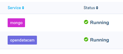 You'll see the containerized services running