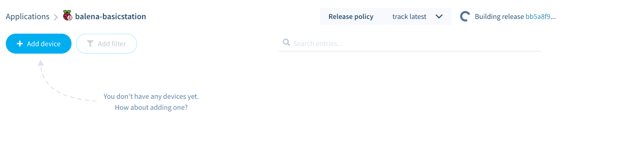 Add device to your balena app