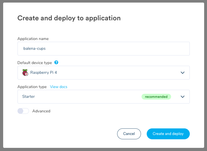 Creating and deploying balenacups