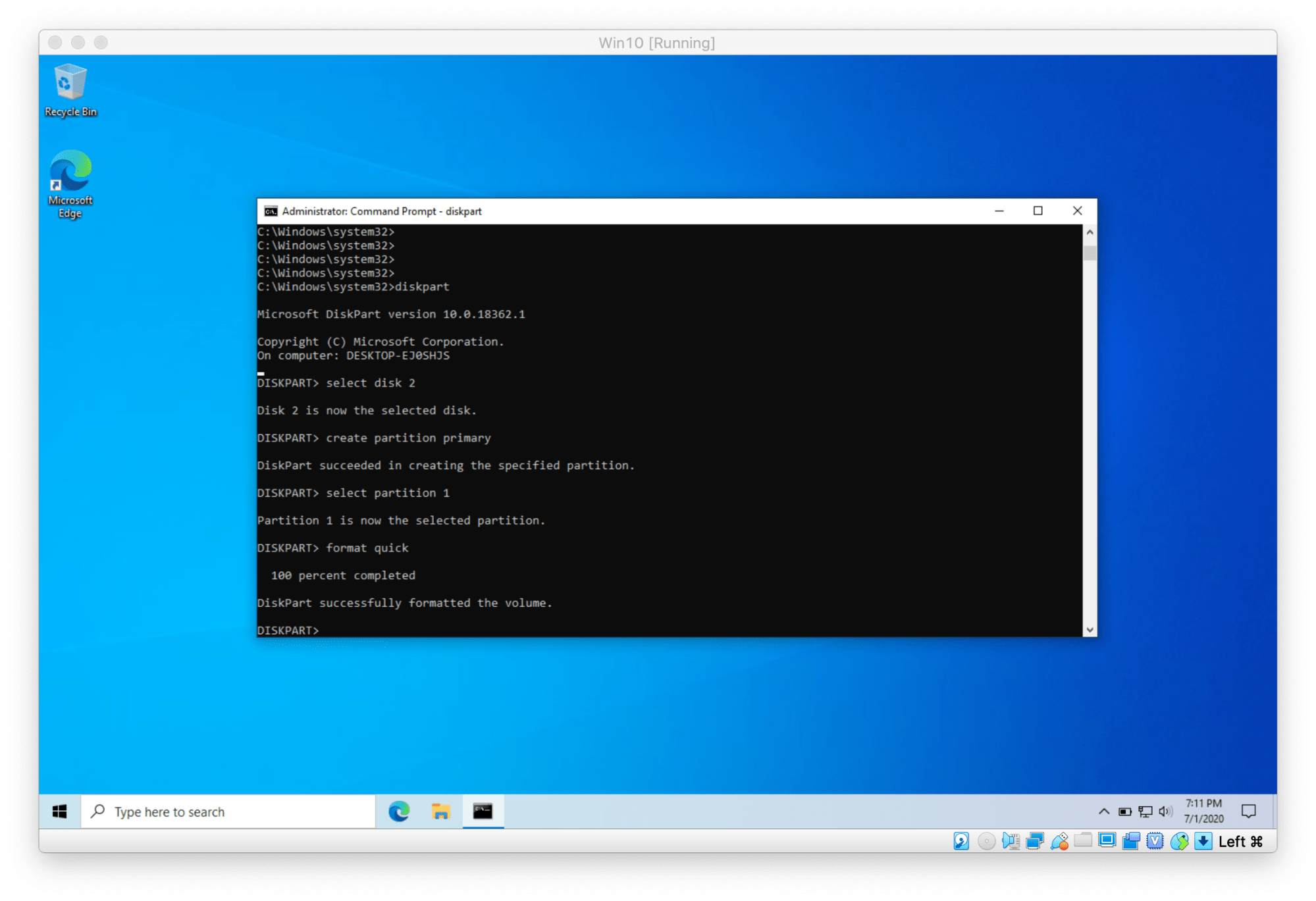 If you see this, your drive should be ready to use again