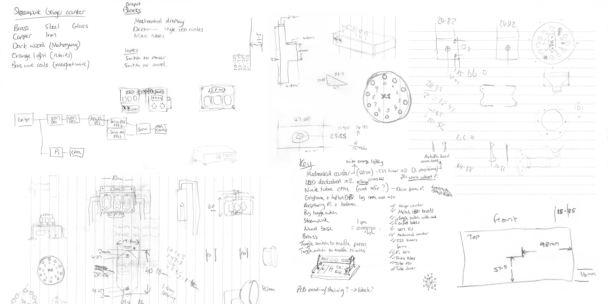 Original shop notes!