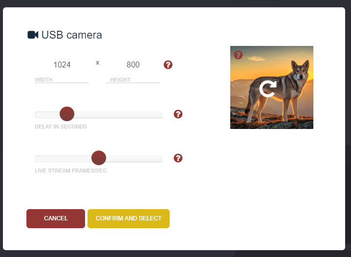 Set webcam resolution setting