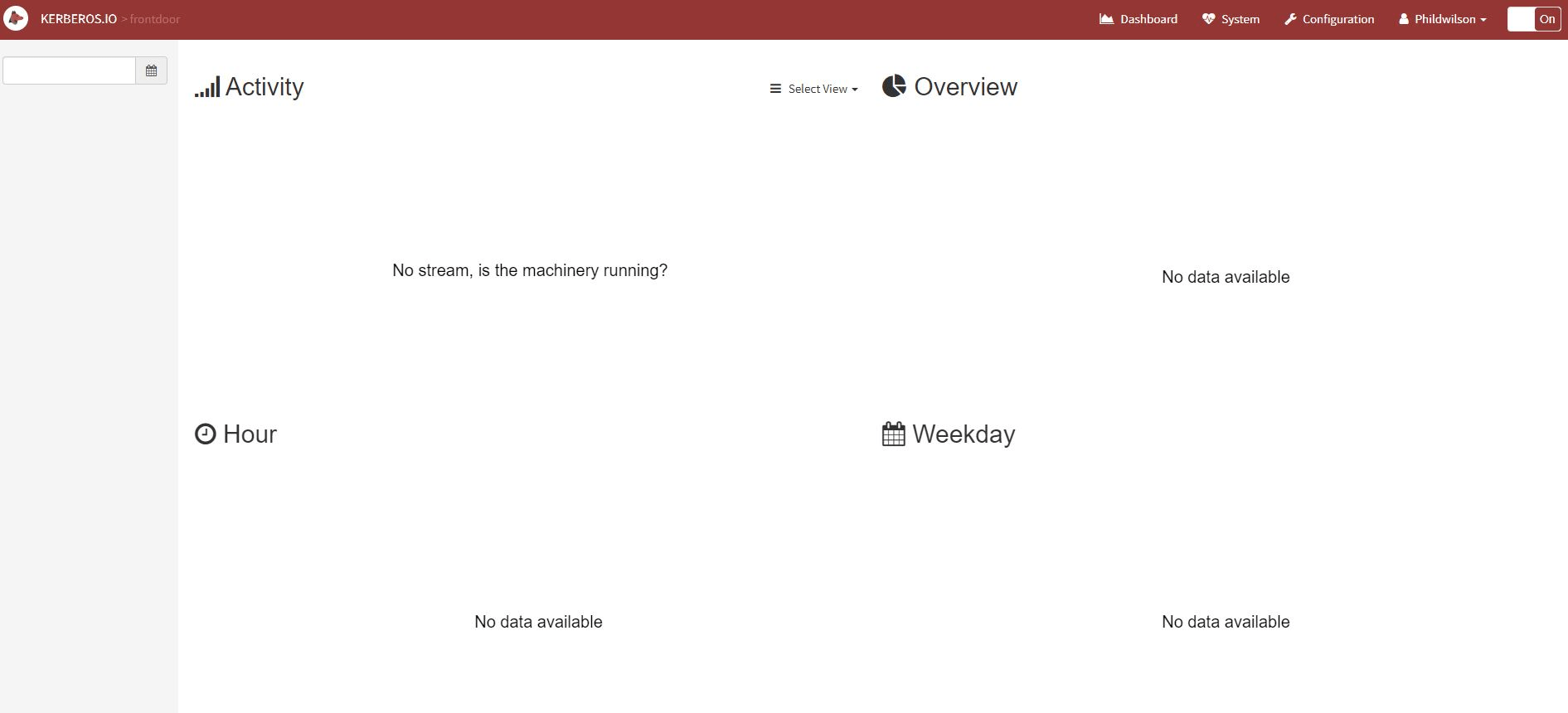 Here's Kerberos' dashboard
