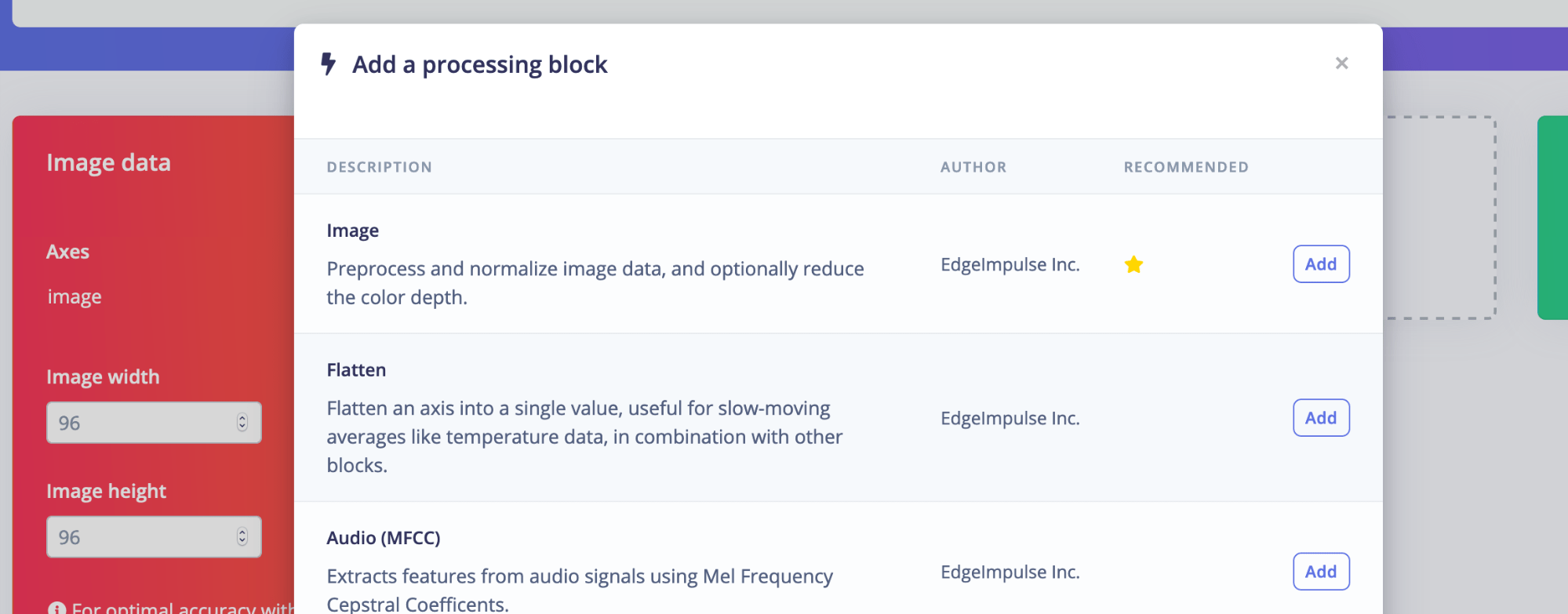 Add a processing block
