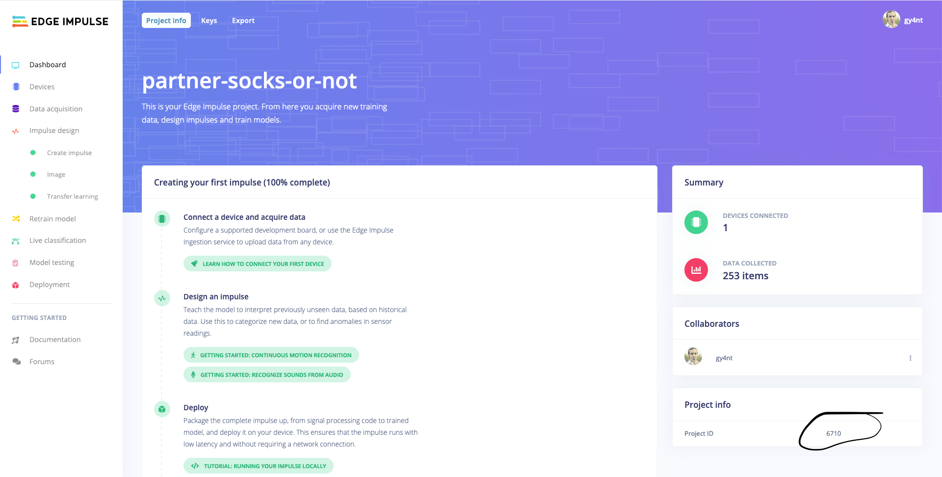 Connect your ML project to your device