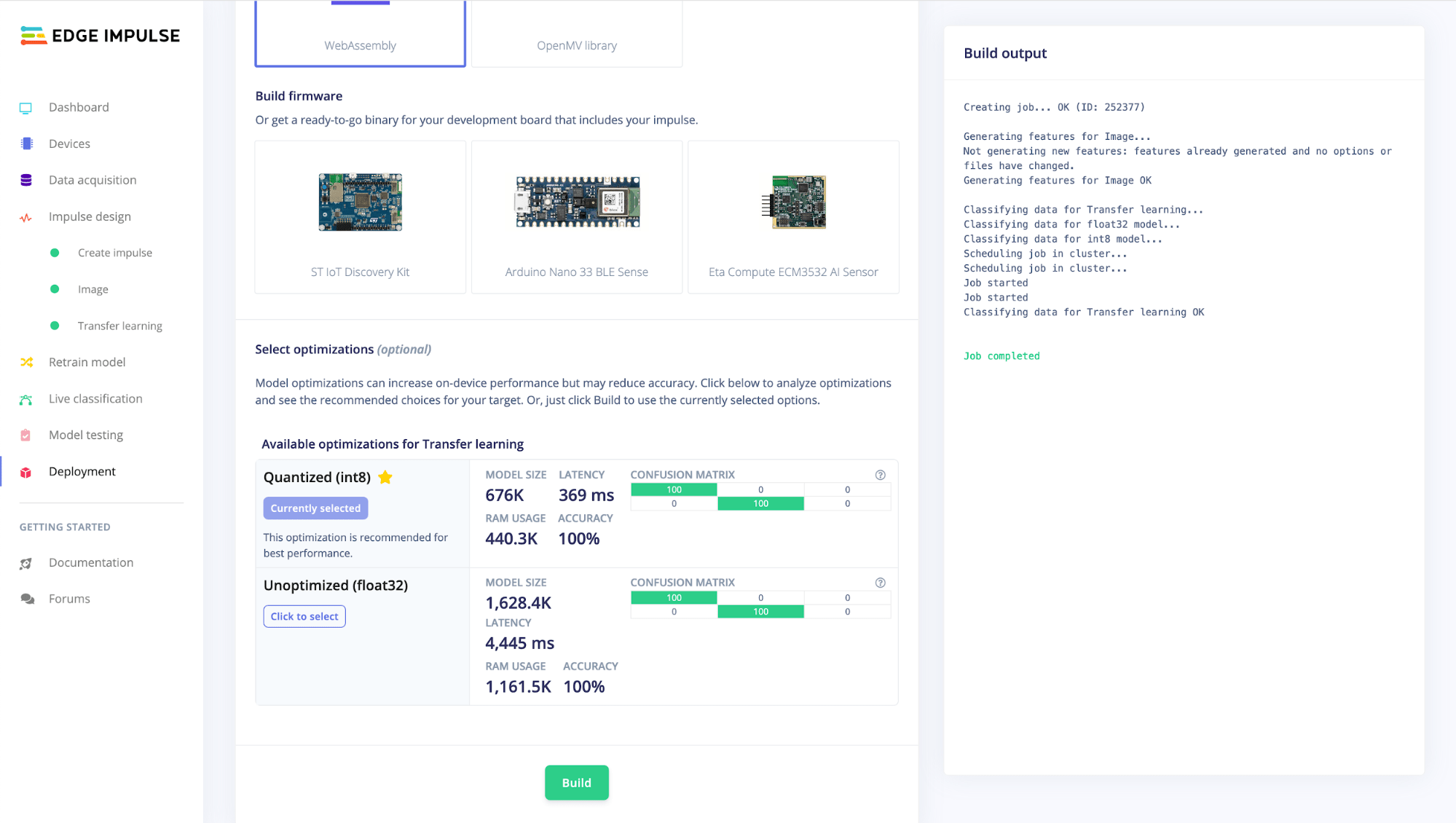Set up for application deployment