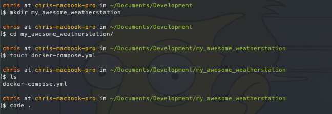 Create a project folder on your machine