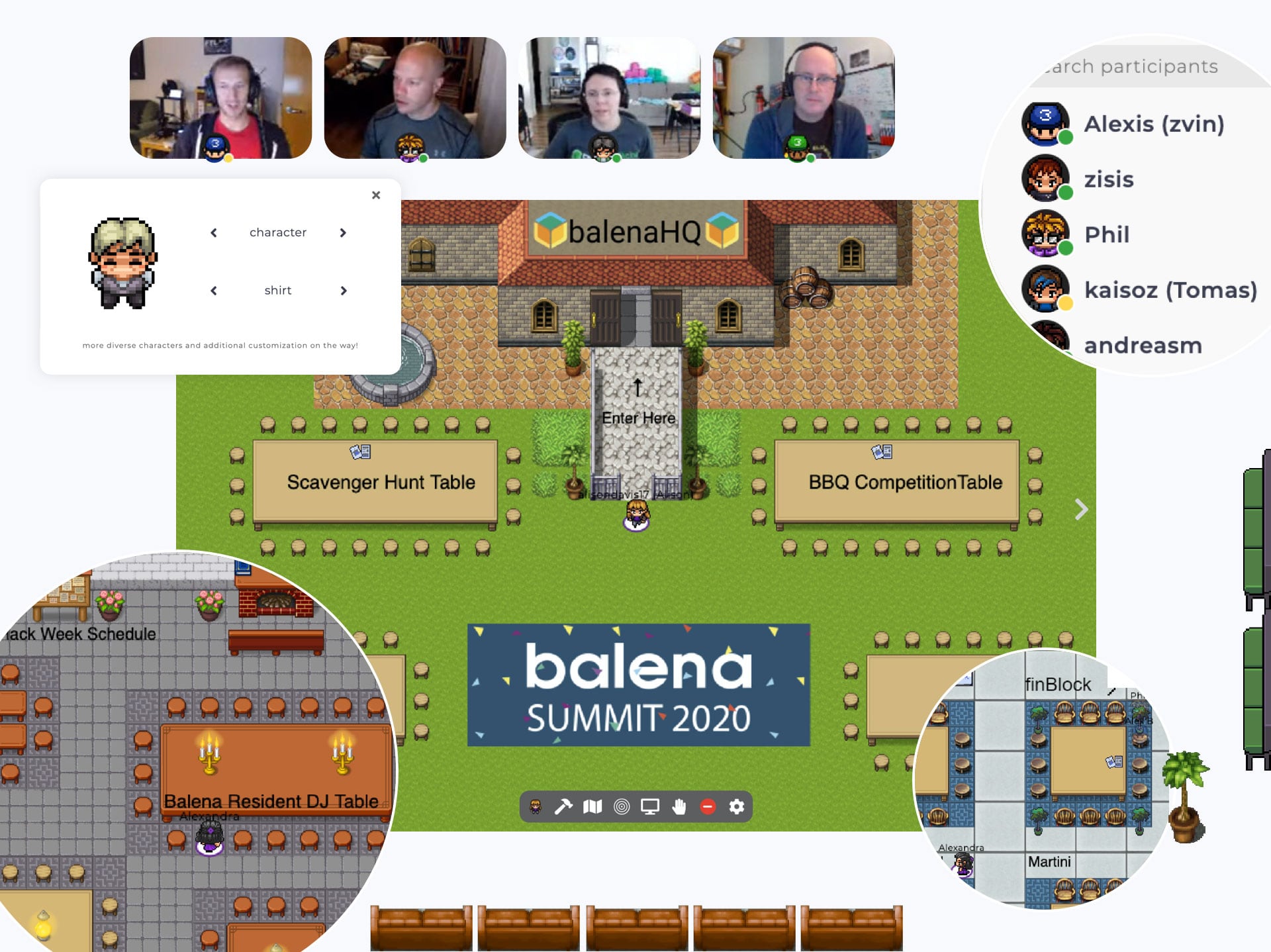 Inside the virtual event space, integrated video helped make us feel like we were attending