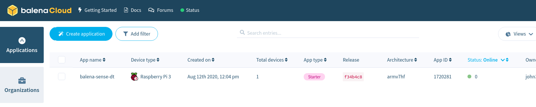 Organizations are reflected in the dashboard immediately