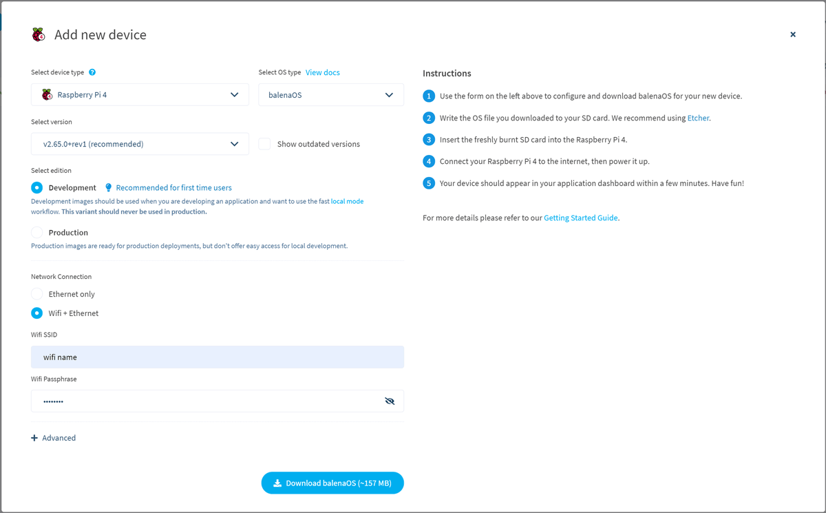 Add a new device to your application