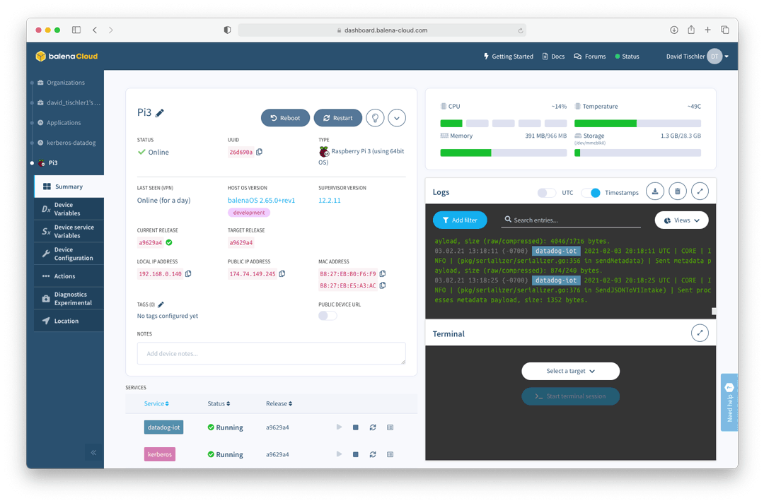 Set it up in balenaCloud
